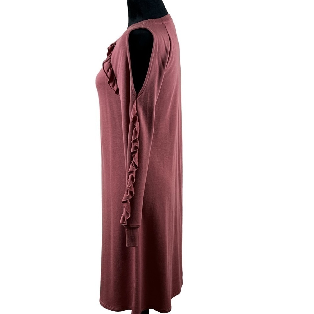 NM Neiman Marcus Cold Shoulder Ruffle Sleeve Dress Size S - Picture 5 of 7